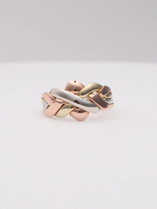 14k Tri-Color Puzzle Ring