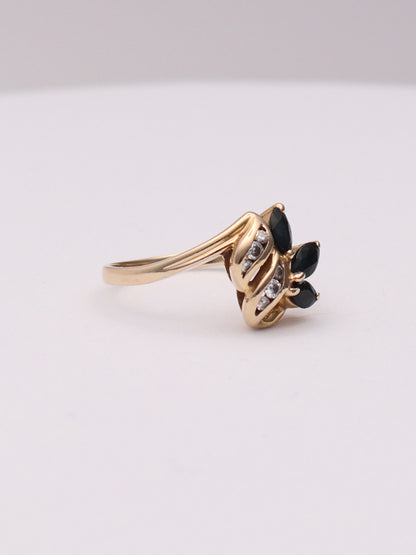 14k Diamond Onyx Ring