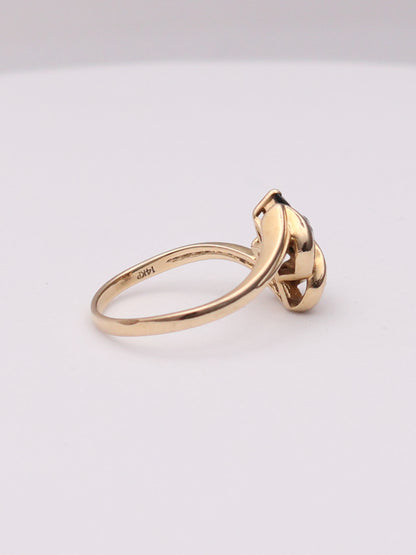 14k Diamond Onyx Ring