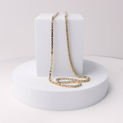 14K Yellow Gold Byzantine Link Necklace