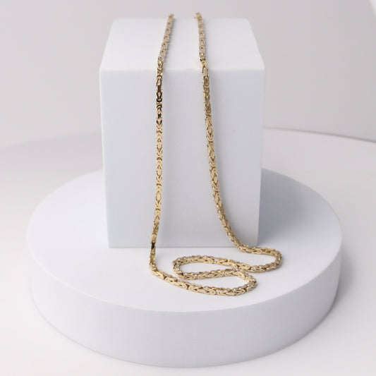 14K Yellow Gold Byzantine Link Necklace