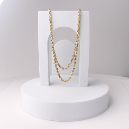 14K Yellow Gold Heavy Rope Necklace