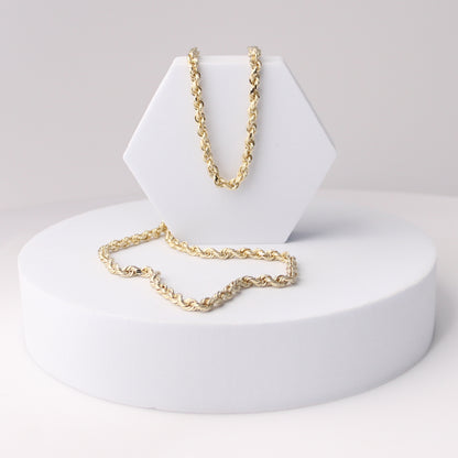 14K Yellow Gold Heavy Rope Necklace