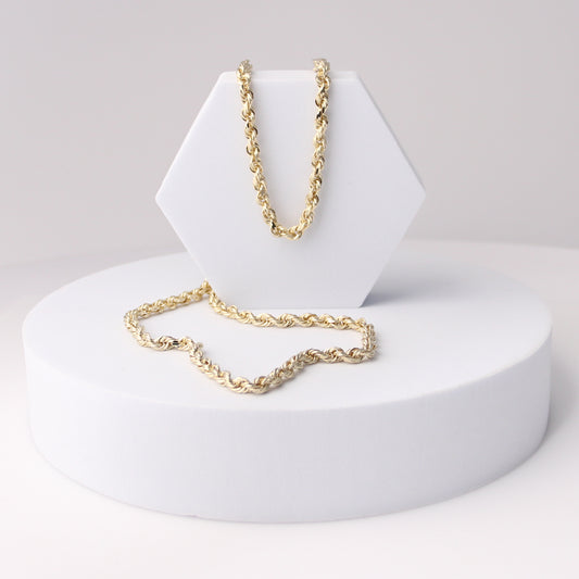 14K Yellow Gold Heavy Rope Necklace