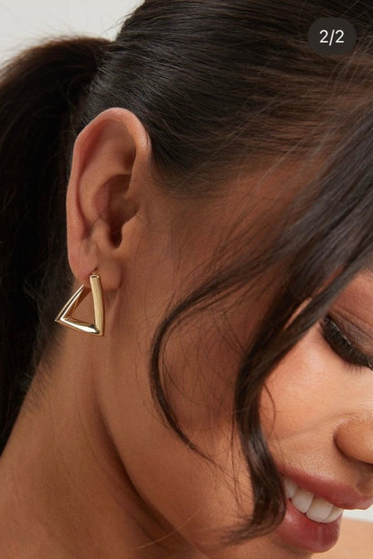 Triangular Hoop Earrings