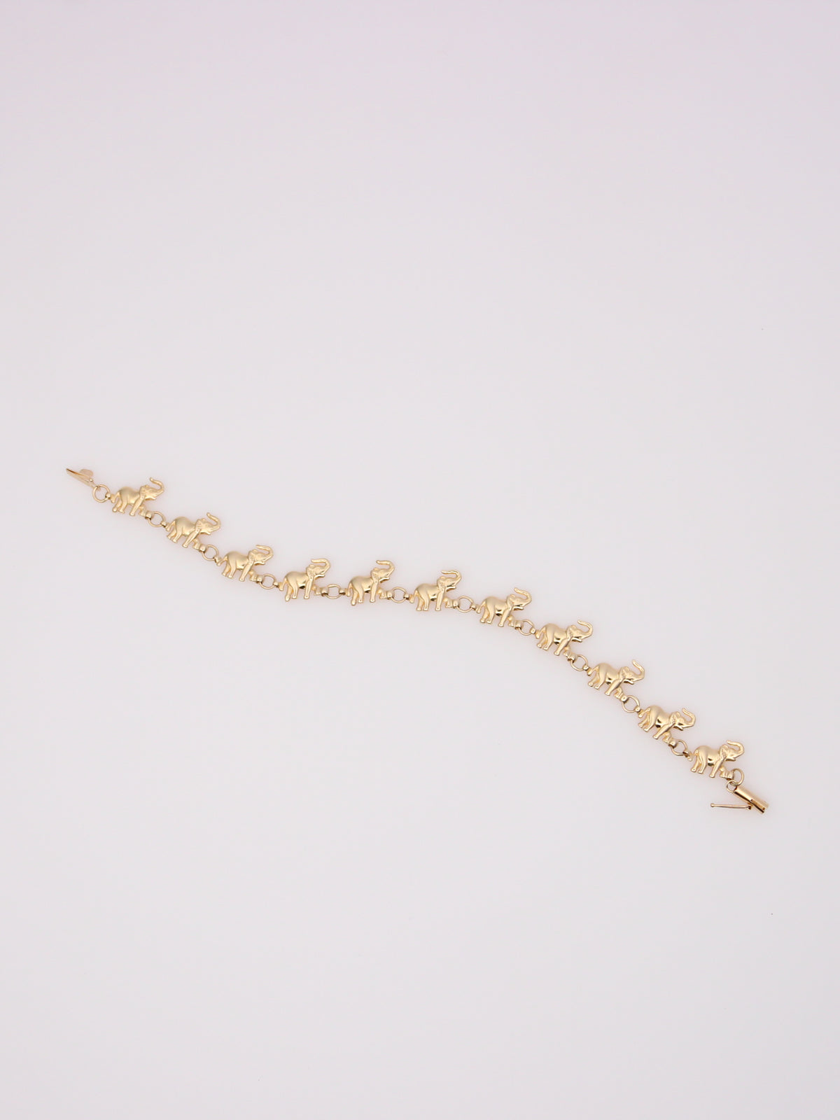 14K Yellow Gold Elephant Bracelet