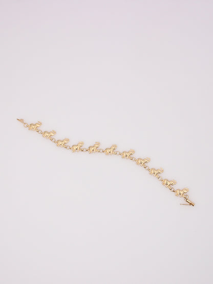 14K Yellow Gold Elephant Bracelet