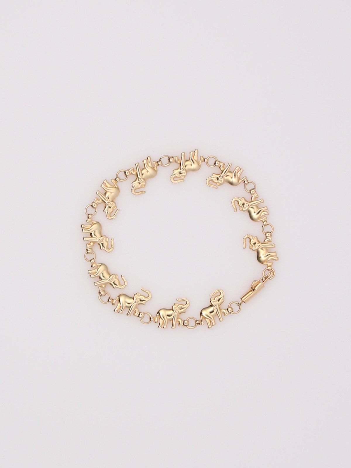 14K Yellow Gold Elephant Bracelet