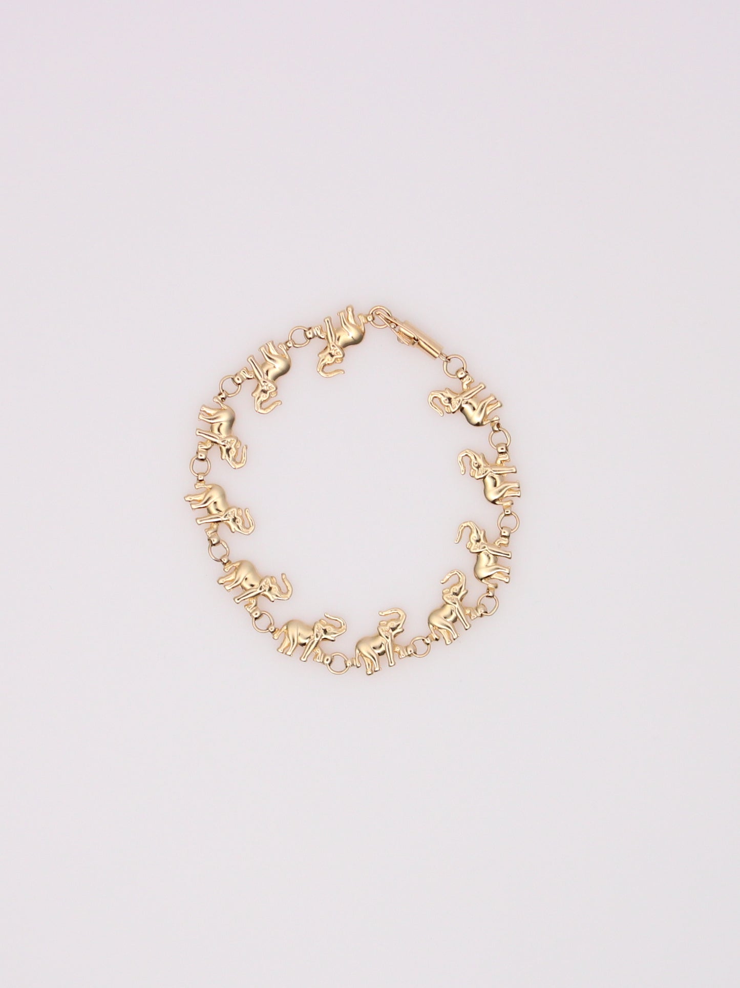 14K Yellow Gold Elephant Bracelet