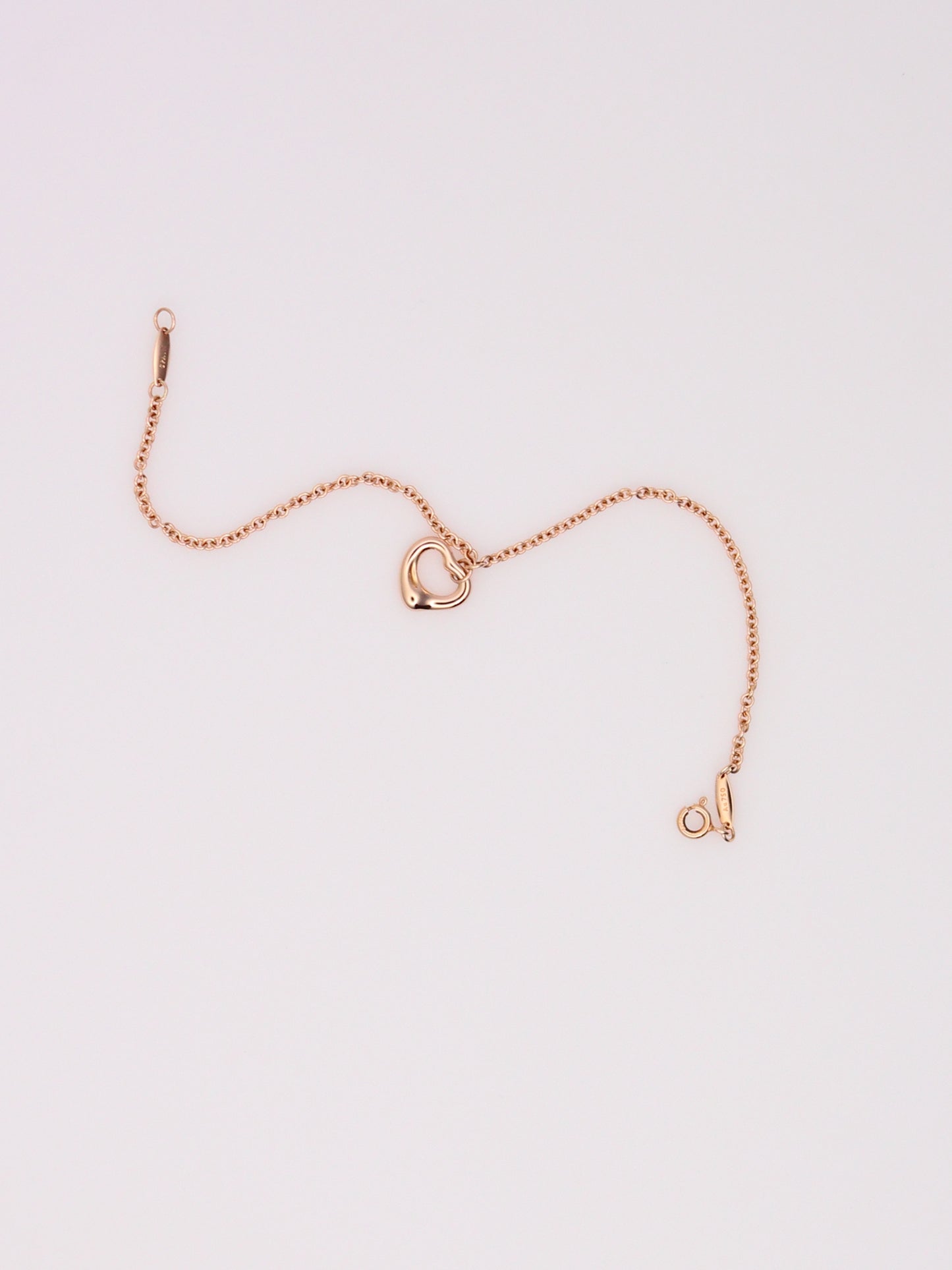 18K Rose Gold Tiffany & Co Elsa Peretti Open Heart Bracelet