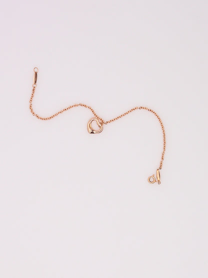 18K Rose Gold Tiffany & Co Elsa Peretti Open Heart Bracelet