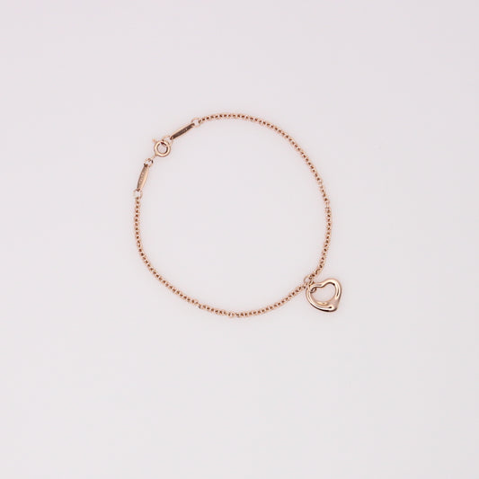 18K Rose Gold Tiffany & Co Elsa Peretti Open Heart Bracelet