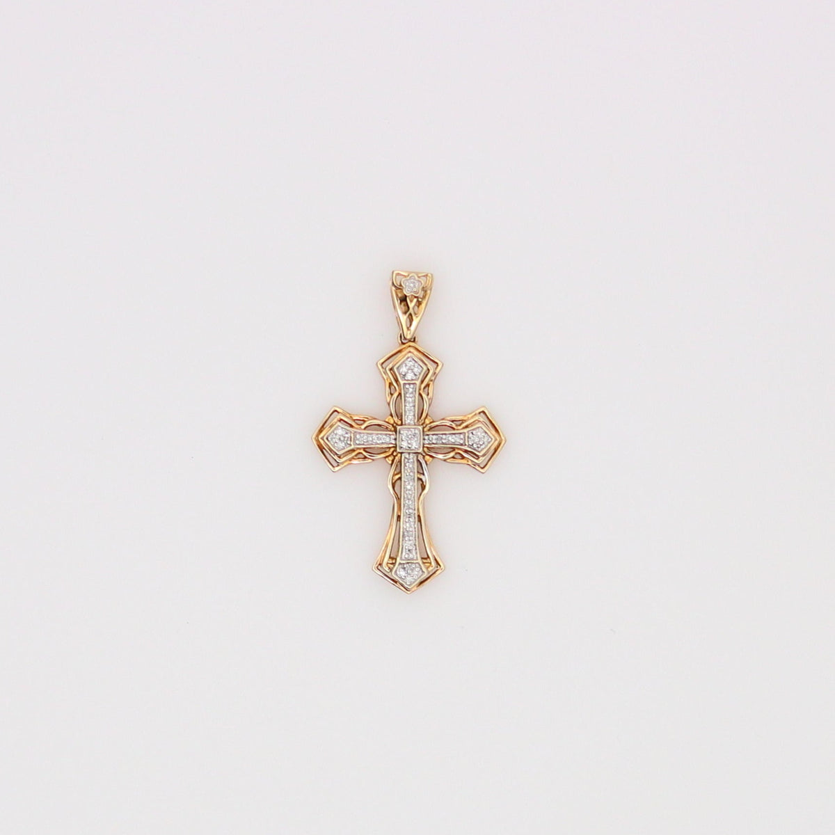10K Yellow Gold Diamond Cross Pendant