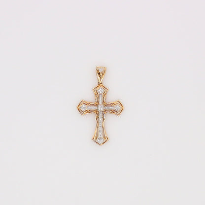 10K Yellow Gold Diamond Cross Pendant