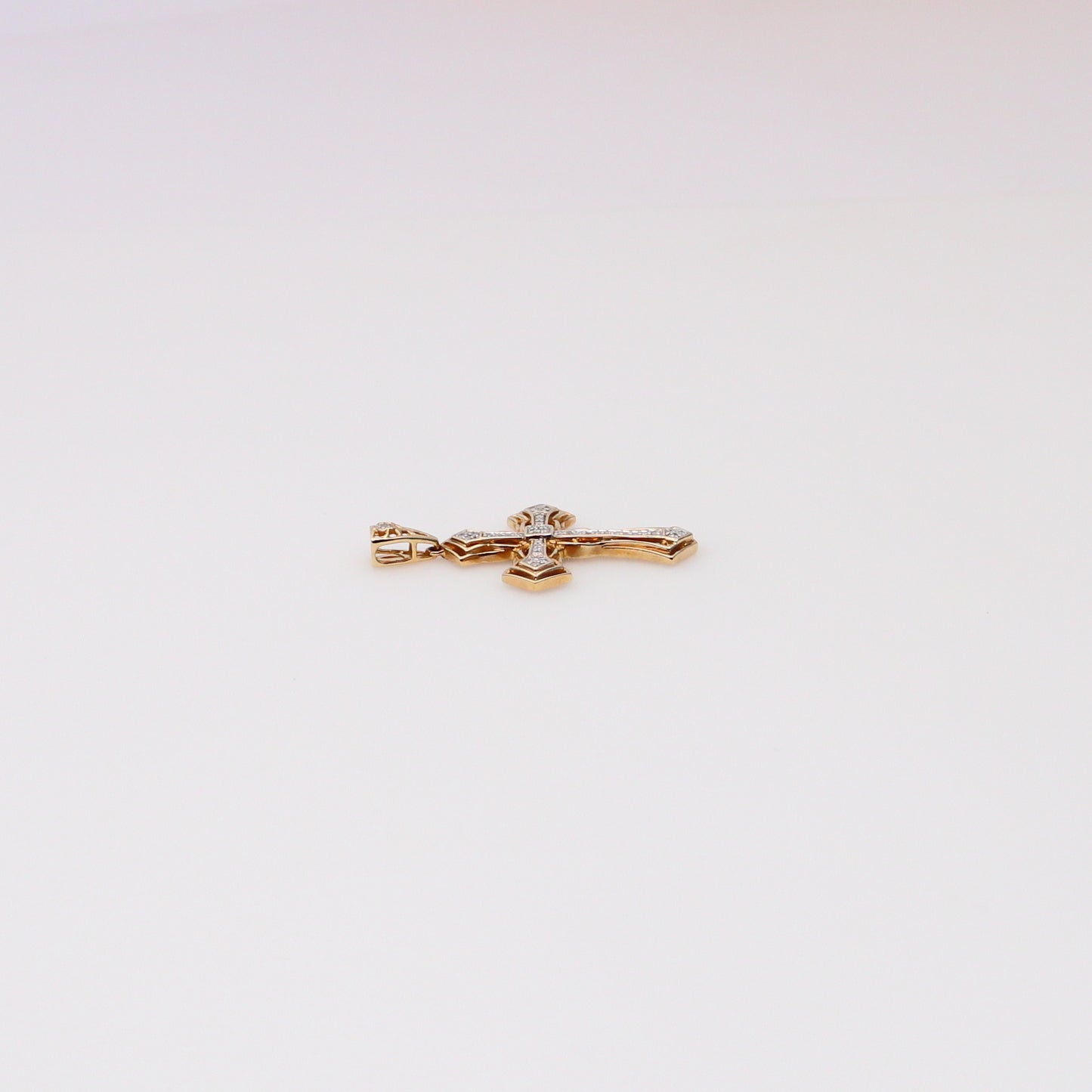 10K Yellow Gold Diamond Cross Pendant