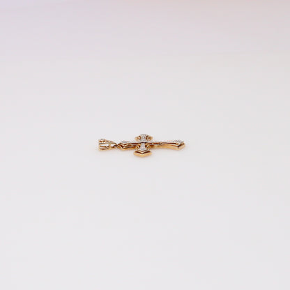 10K Yellow Gold Diamond Cross Pendant