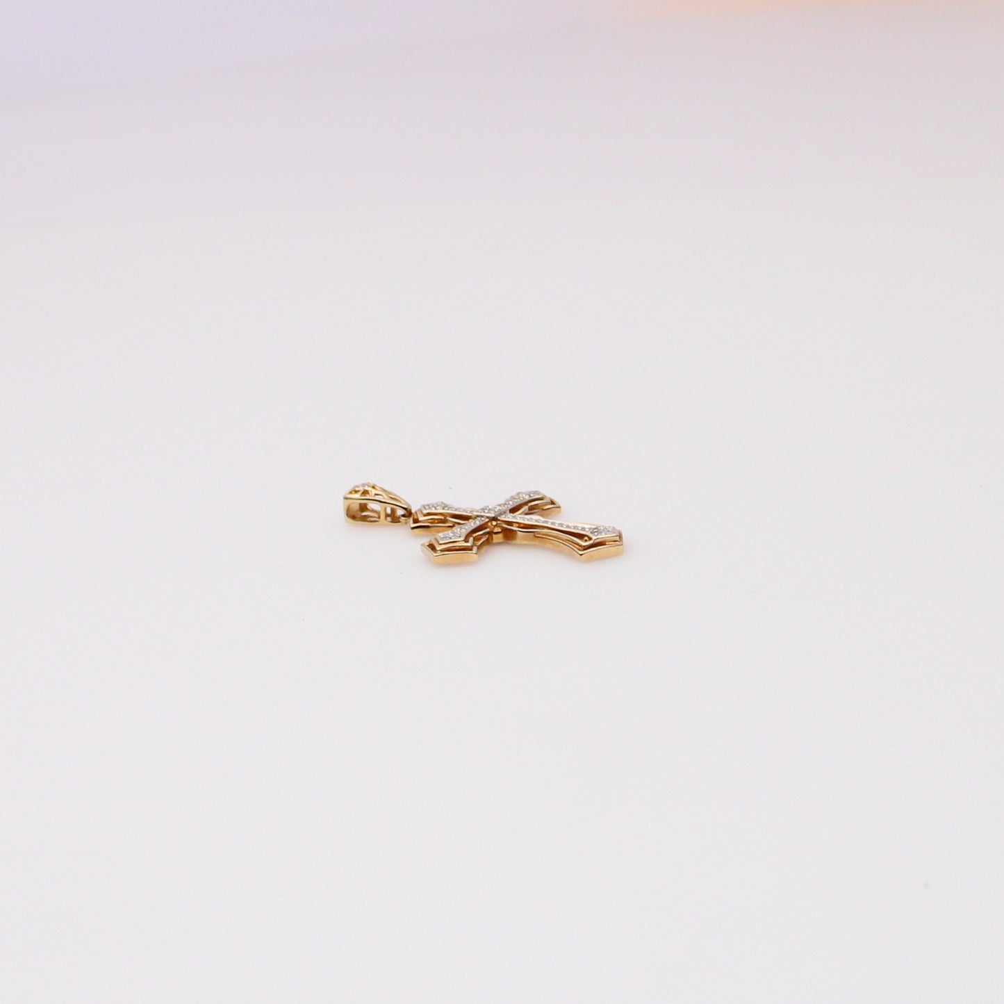10K Yellow Gold Diamond Cross Pendant