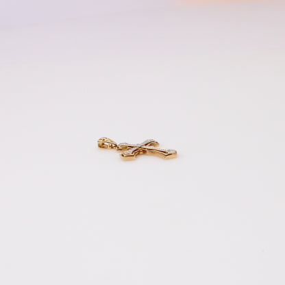 10K Yellow Gold Diamond Cross Pendant