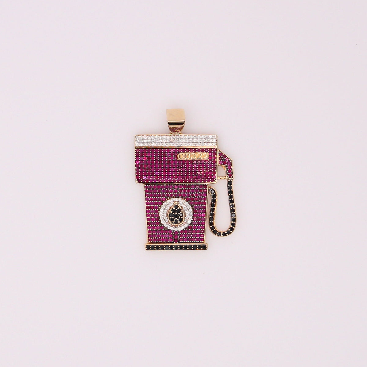 10K Diamond Gas Pump Pendant