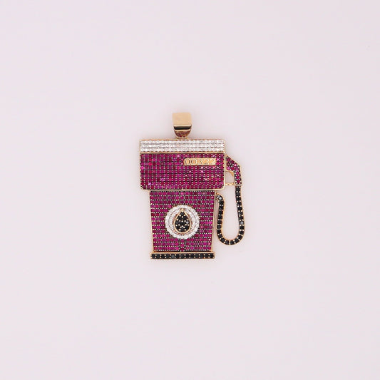 10K Diamond Gas Pump Pendant
