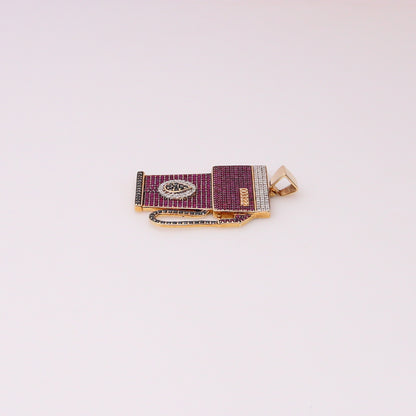 10K Diamond Gas Pump Pendant