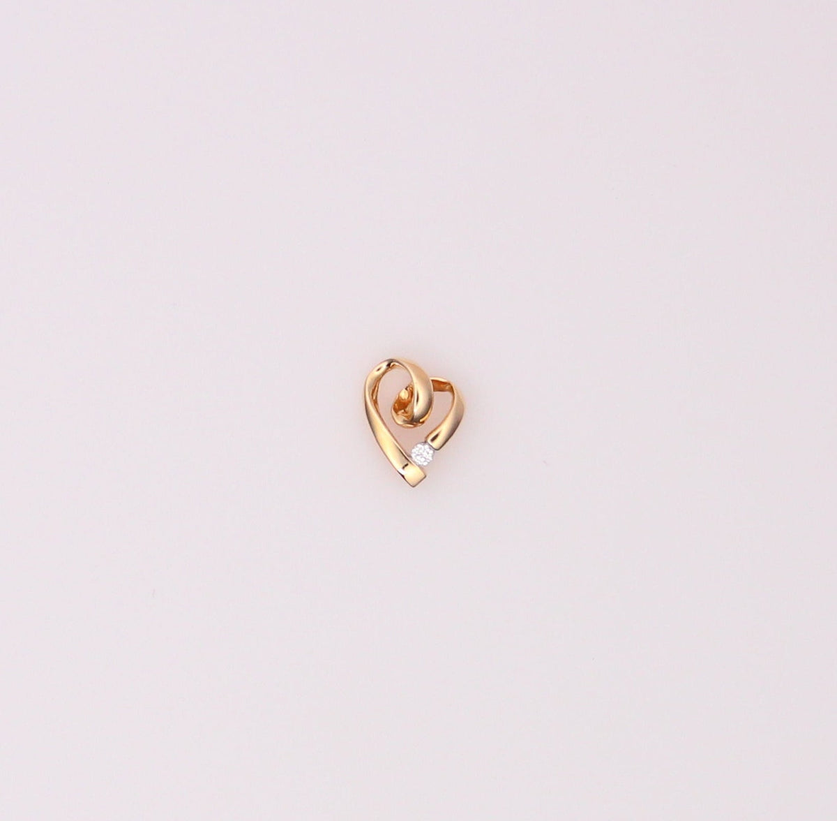 14K Yellow Gold Diamond Heart Pendant