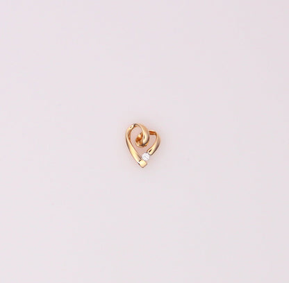 14K Yellow Gold Diamond Heart Pendant