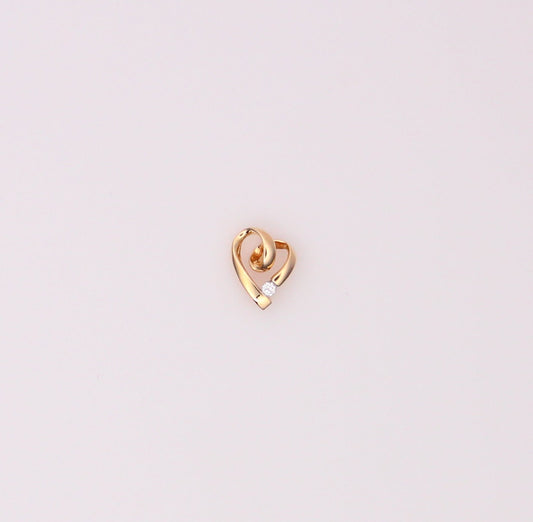 14K Yellow Gold Diamond Heart Pendant