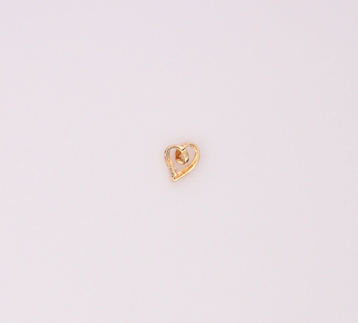 14K Yellow Gold Diamond Heart Pendant