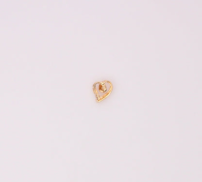 14K Yellow Gold Diamond Heart Pendant