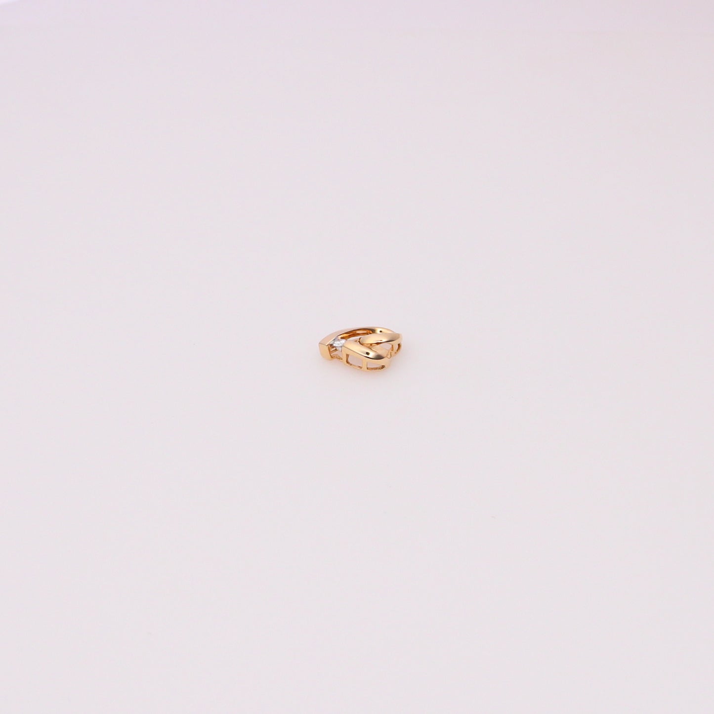 14K Yellow Gold Diamond Heart Pendant