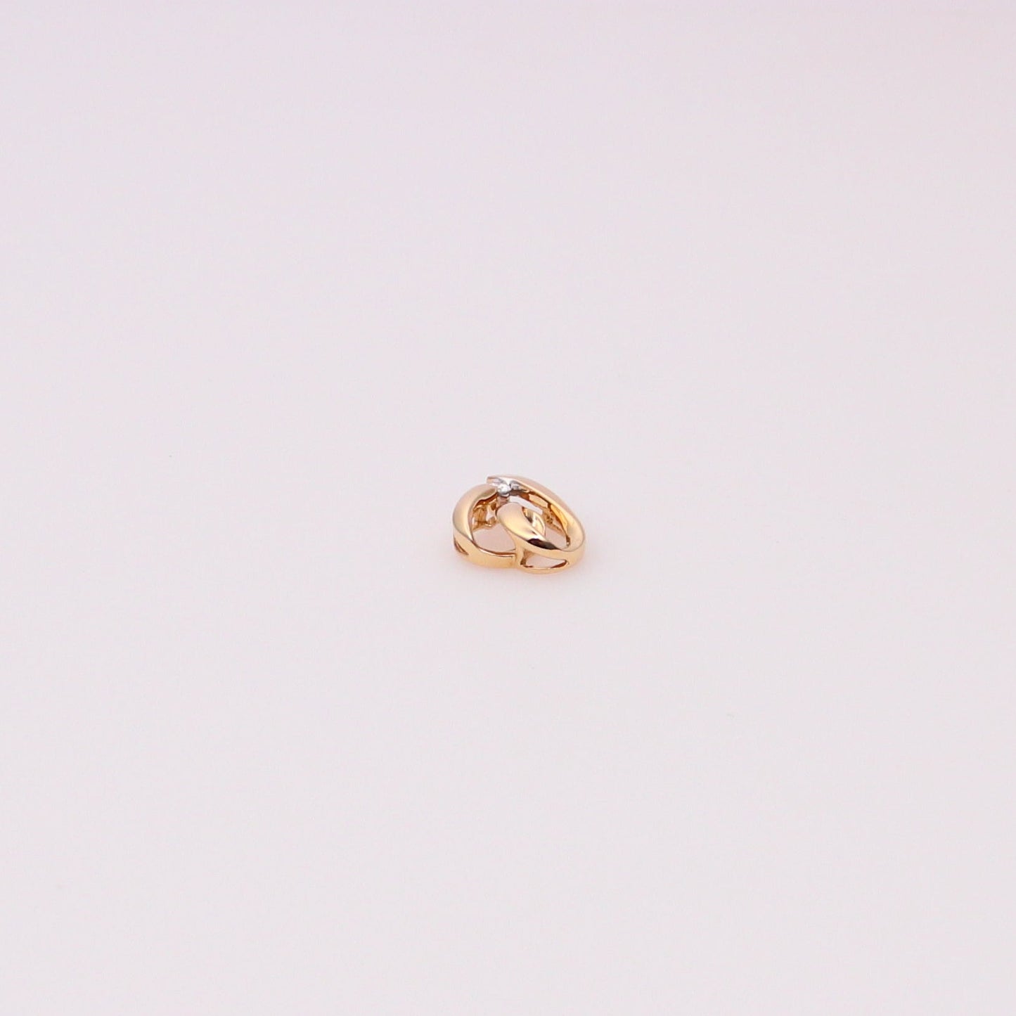 14K Yellow Gold Diamond Heart Pendant