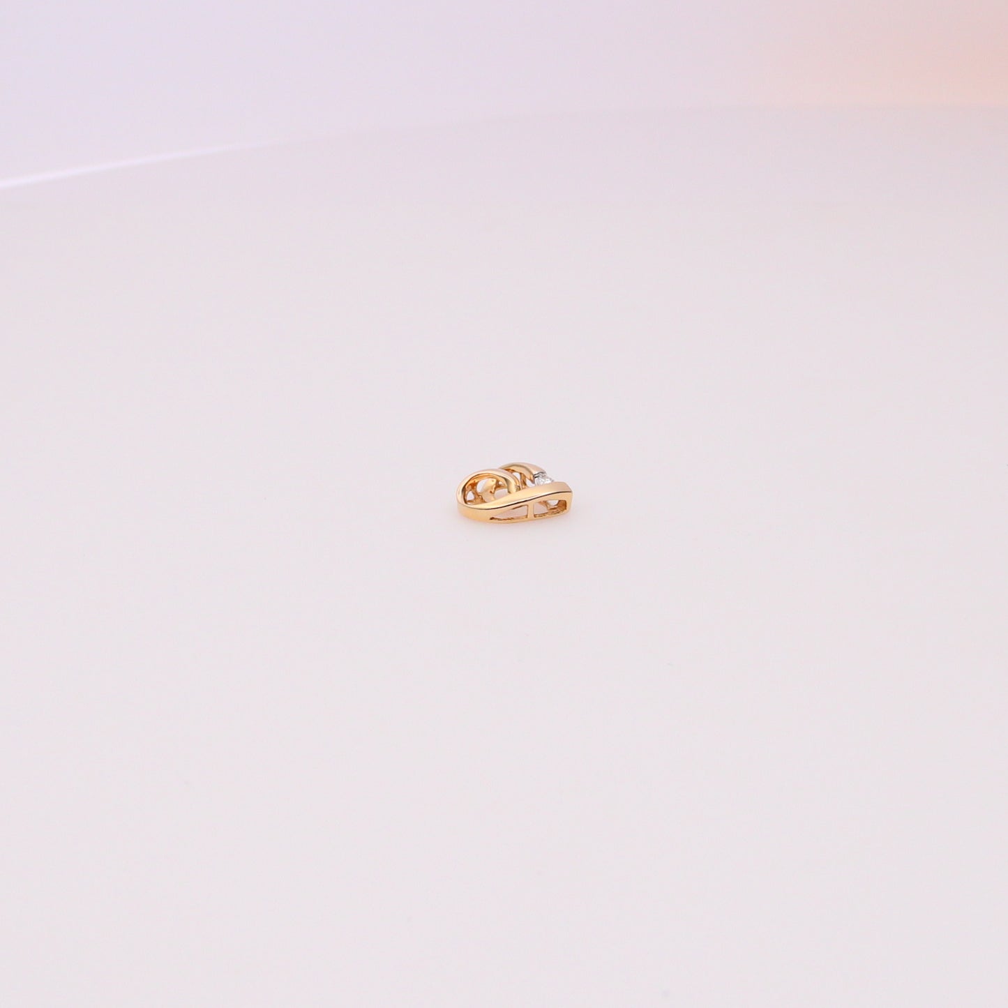 14K Yellow Gold Diamond Heart Pendant