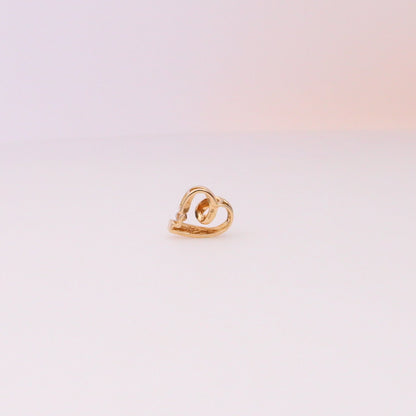 14K Yellow Gold Diamond Heart Pendant