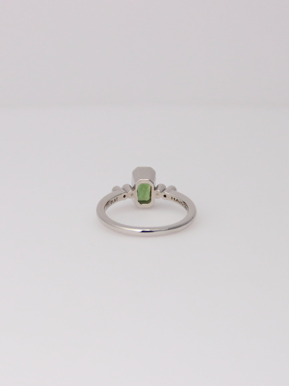 Platinum Australian Green Sapphire and Diamond Ring