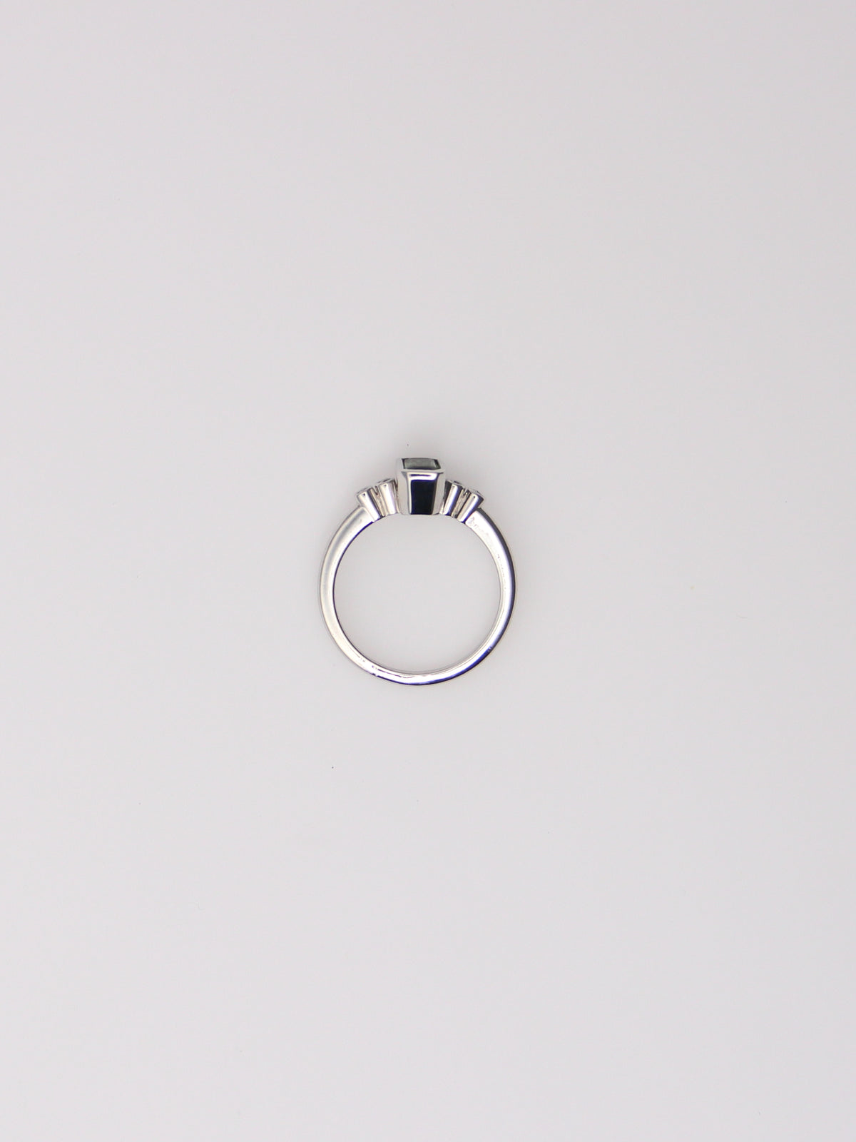 Platinum Australian Green Sapphire and Diamond Ring