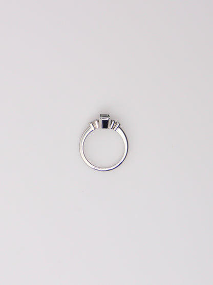 Platinum Australian Green Sapphire and Diamond Ring