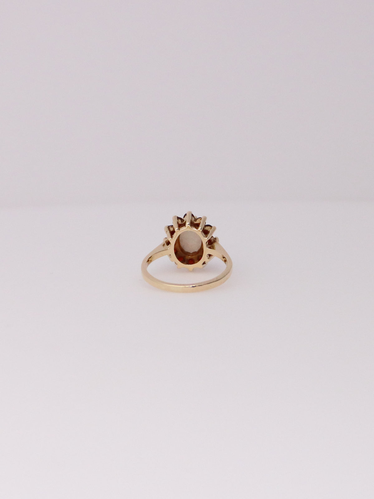 10K Yellow Gold Opal and Garnet Ring