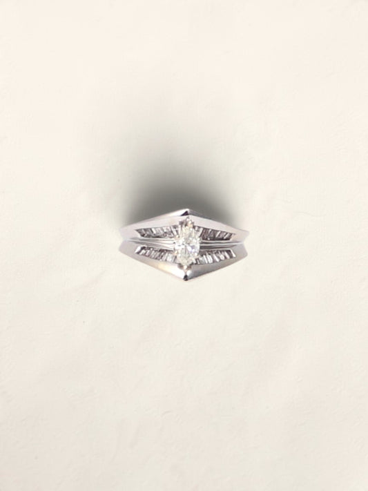 14k White Gold Marquise Engagement Ring
