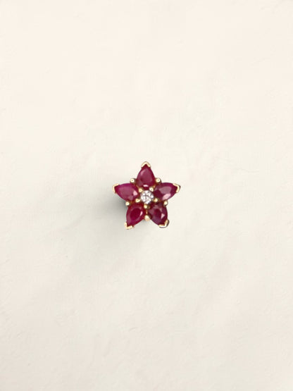 10K Yellow Gold Ruby and Diamond Star Pendant