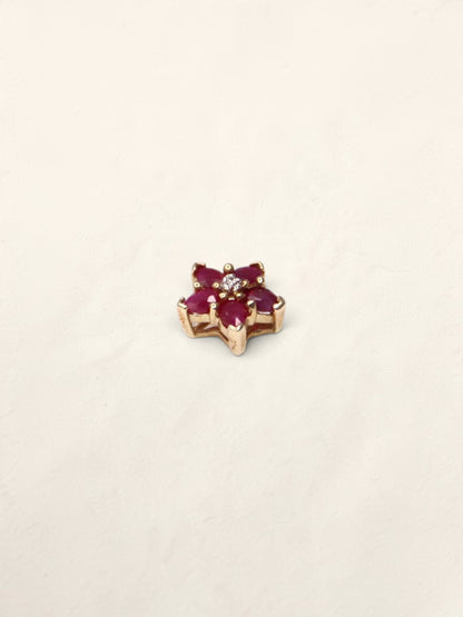 10K Yellow Gold Ruby and Diamond Star Pendant