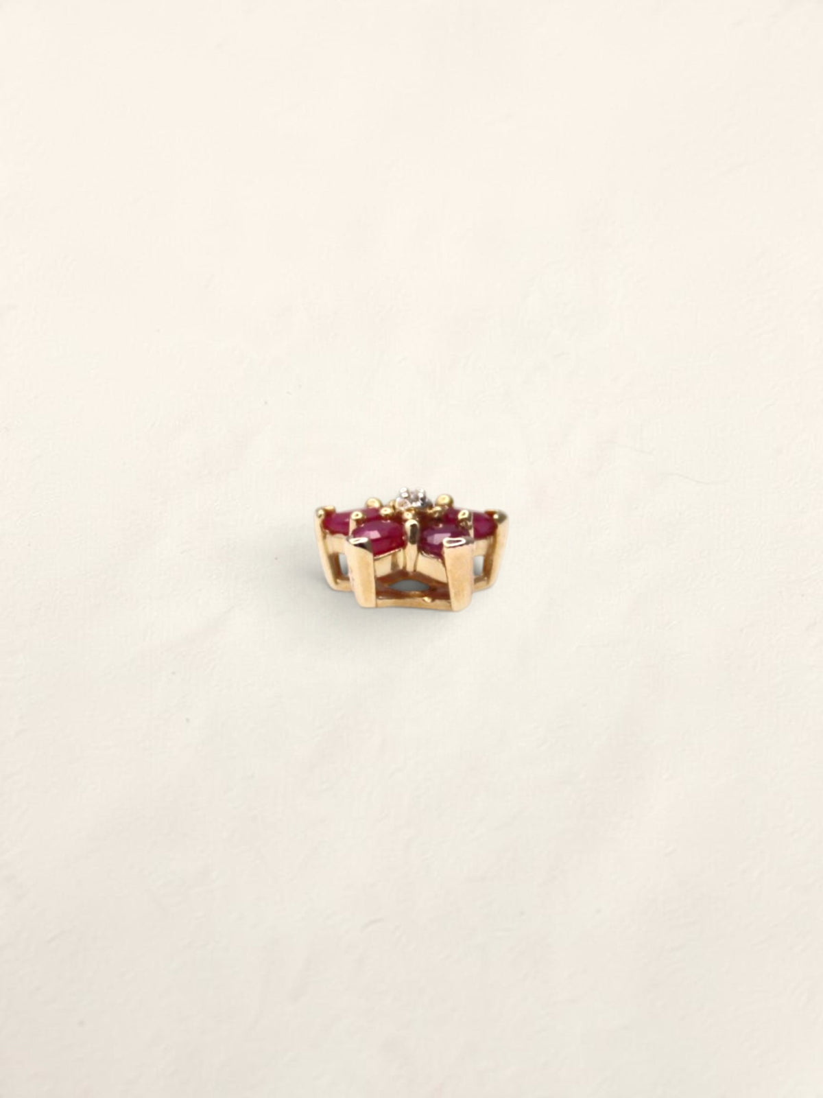 10K Yellow Gold Ruby and Diamond Star Pendant