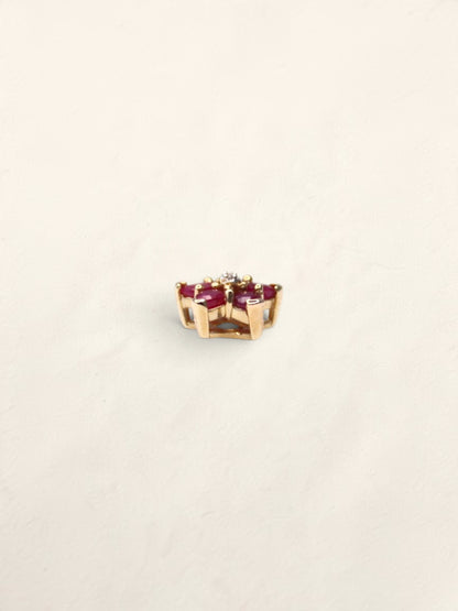 10K Yellow Gold Ruby and Diamond Star Pendant