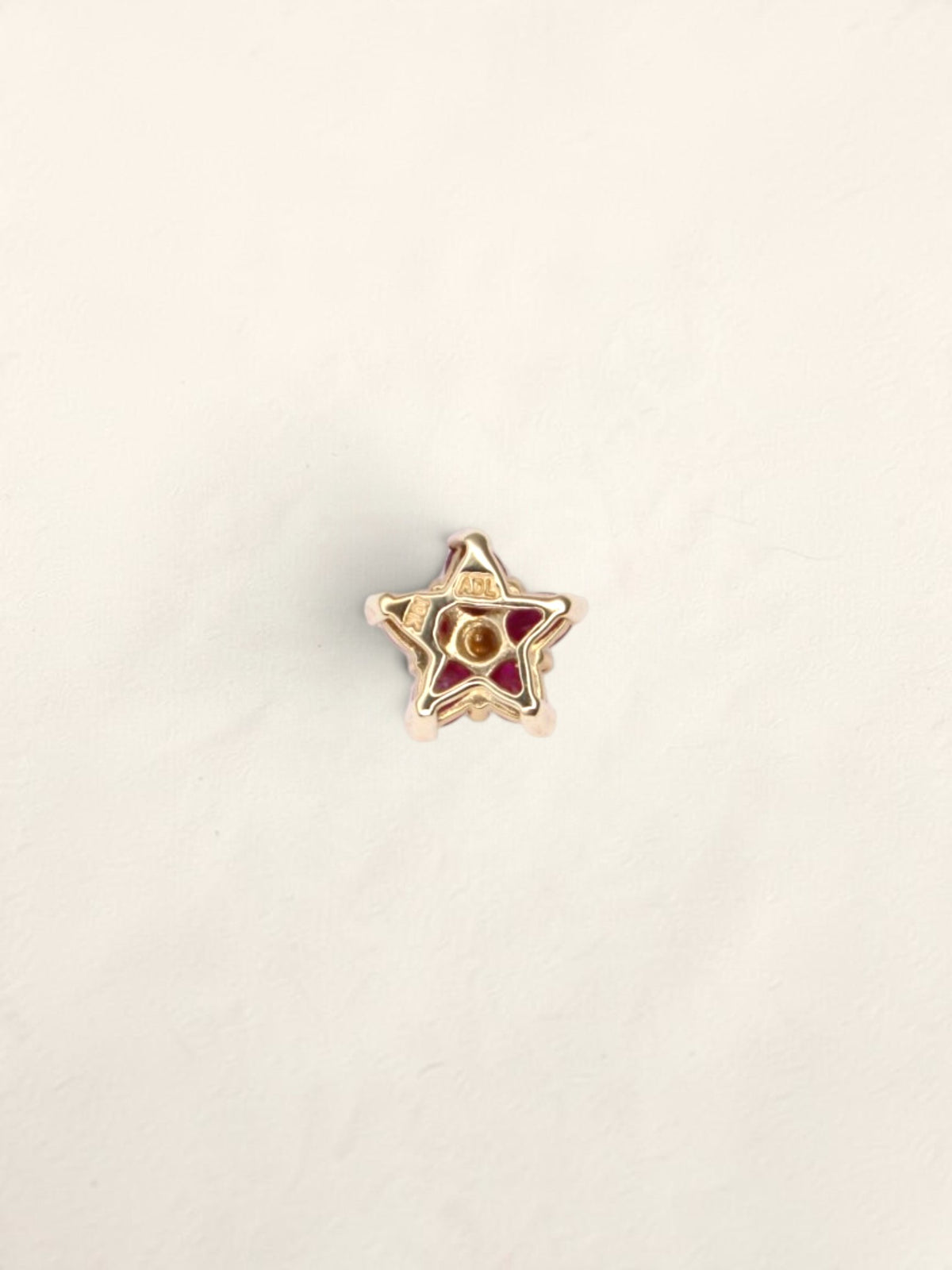 10K Yellow Gold Ruby and Diamond Star Pendant
