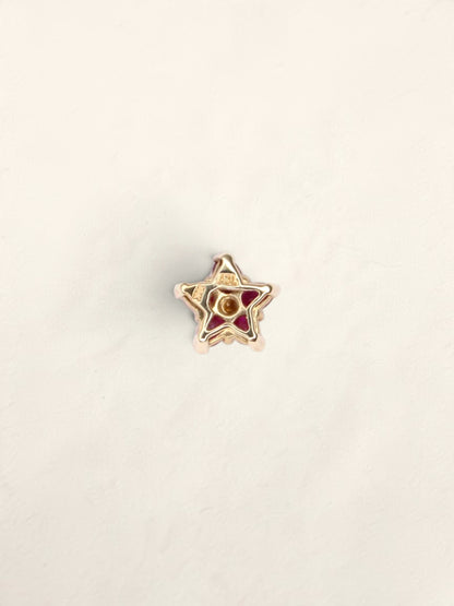10K Yellow Gold Ruby and Diamond Star Pendant