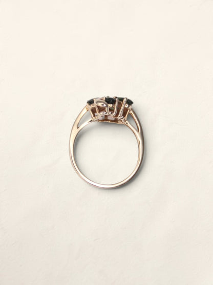 14K Yellow Gold Green Sapphire Cluster Ring