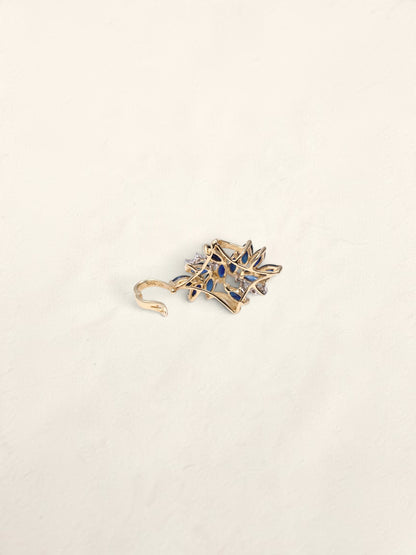 14K Yellow Gold Sapphire and Diamond Pendant