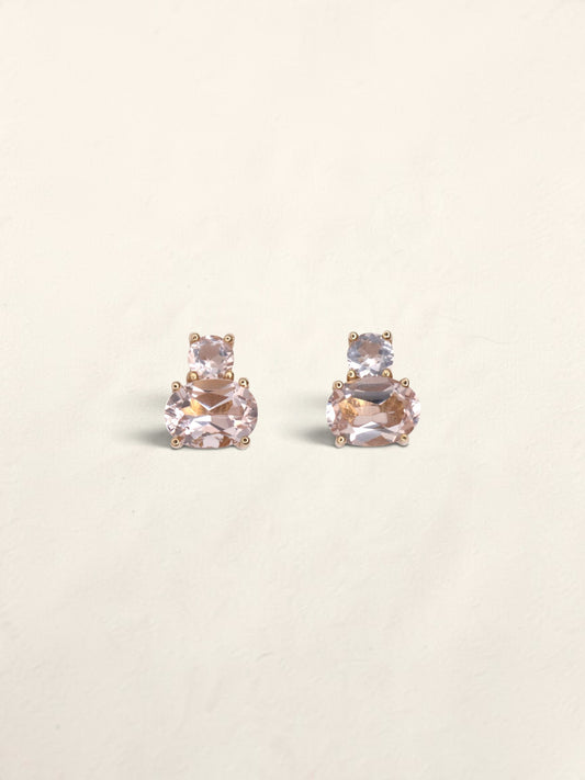 14K Yellow Gold Goshenite Earrings