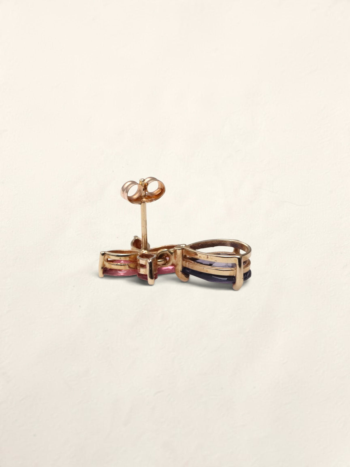 14K Yellow Gold Gemstone Flower Earrings