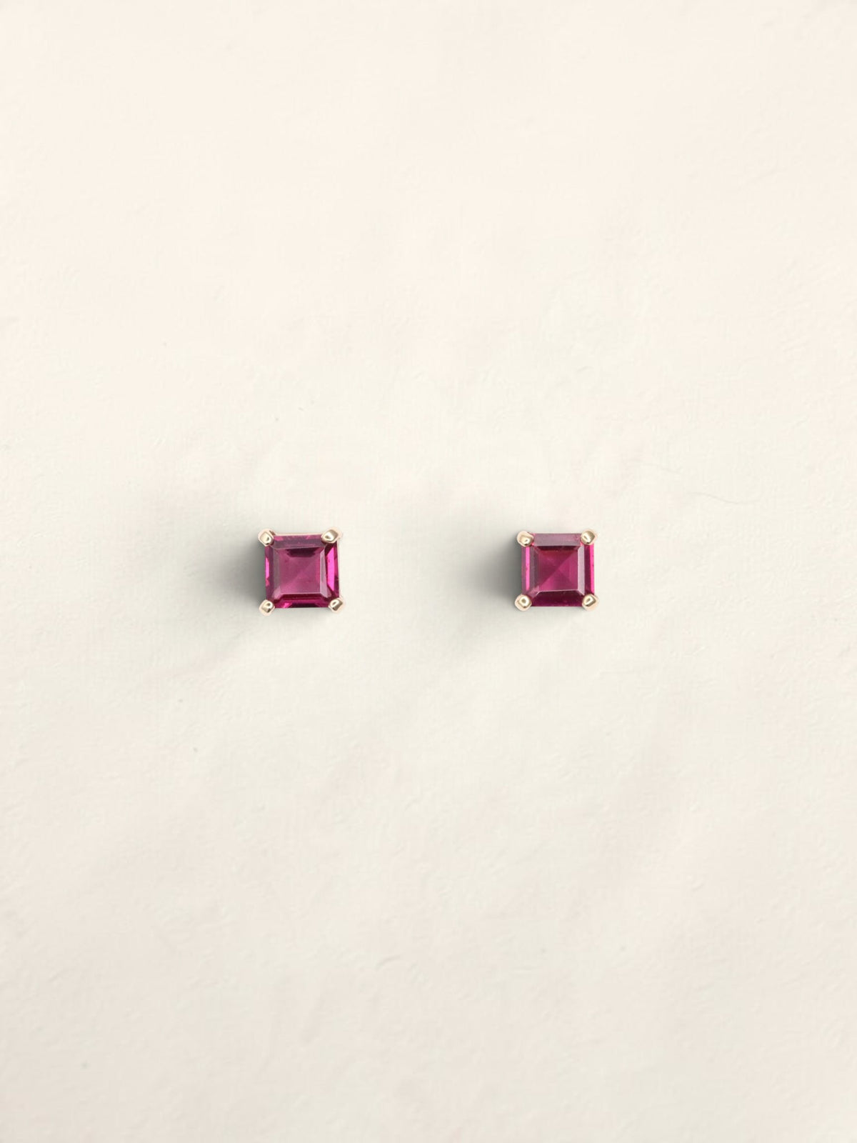 14K Yellow Gold Pink Tourmaline Studs